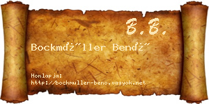 Bockmüller Benő névjegykártya